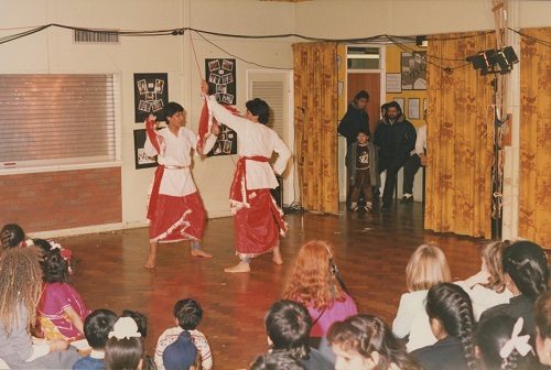 Archival photo. Two men in their late teens wear traditional Punjabi clothing,